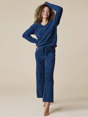 Softies PJs Marshmallow V-Neck Lounge Set Midnight Blue M NWT